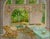 A refined and luminous interior scene attributed to Alfredo Mahieux, depicting a peaceful terrace in Ischia during the...
