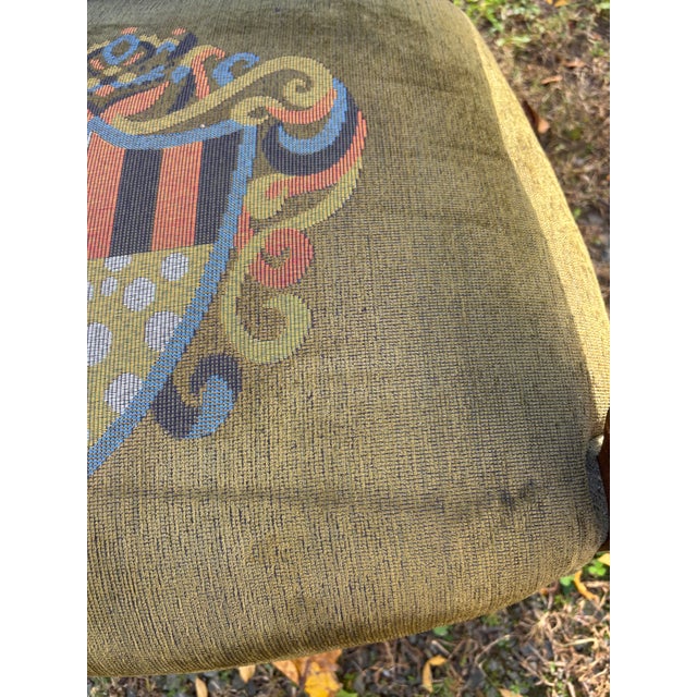 Olive French Empire Style Armchairs With Heraldic Crests, a Pair For Sale - Image 8 of 17