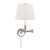 Visual Comfort Signature Candlestick Swing Arm in Polished Nickel with Silk Shade For Sale