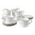 2000s Royal Doulton Precious Platinum Bone China Flat Cups & Saucers - Set of 8 For Sale