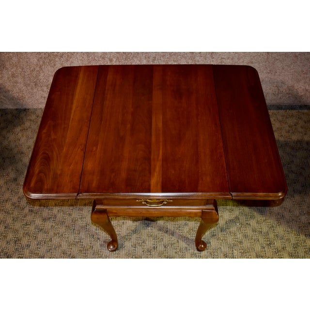 Vintage Queen Anne Ethan Allen Solid Cherry Drop Leaf Side ...