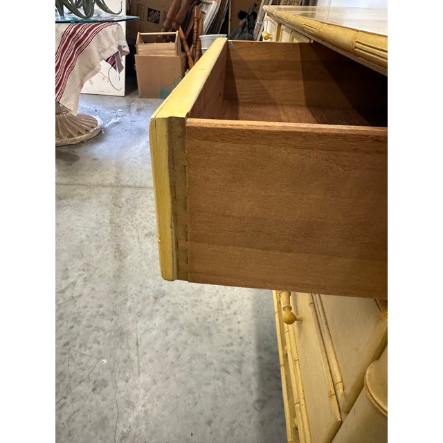 Ornamental & Decorative Materials 1950s Century Faux Bamboo 9 Drawer Dresser For Sale - Image 7 of 12