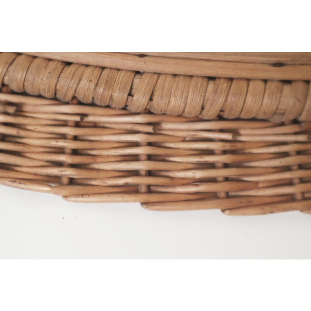 Mid-Century Modern Oval Wall Mirror in Hand-Woven Willow, 1960s For Sale - Image 3 of 10