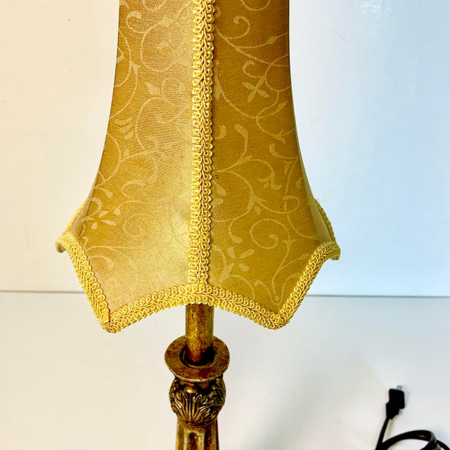 Late 20th C Vintage French Neoclassical Acanthus Leaf Candlestick Nightlight Table Lamp For Sale - Image 13 of 14
