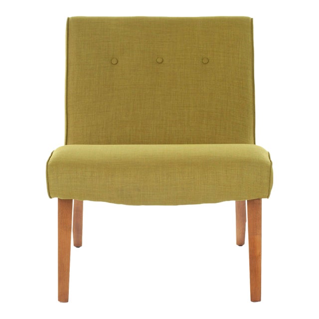 Chair & Buttons in Sweet Pea Green & Natural Oak Finish For Sale
