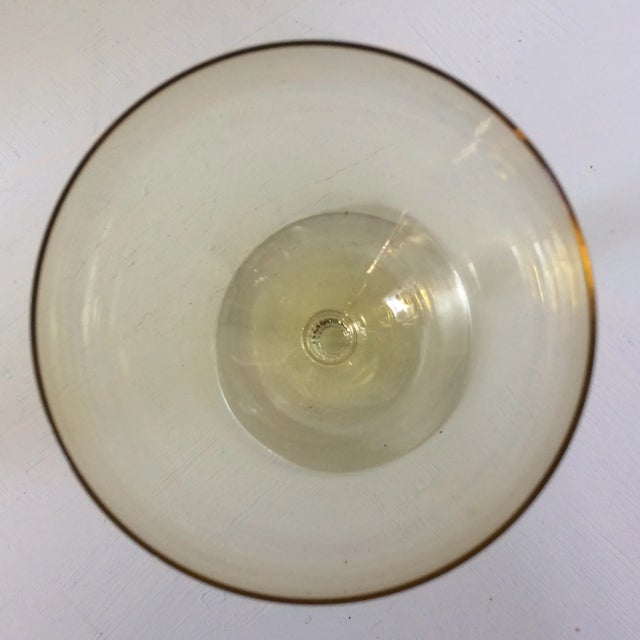 Glass Vintage Delhi Chartreuse (Aztec Gold) Crystal Water Goblets - Set of 4 For Sale - Image 7 of 13
