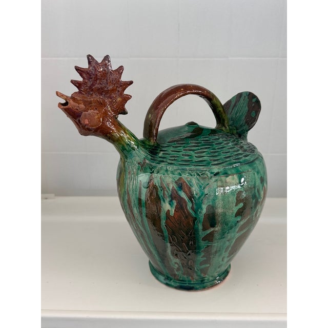 Rooster-Shaped Jug in Enameled Majolica Ceramic, 1960s For Sale - Image 14 of 16