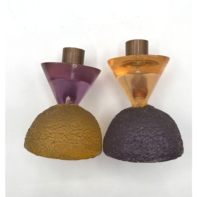 Vintage Art Deco Resin Candlestick Holders For Sale - Image 4 of 9