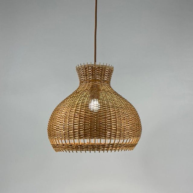 Austrian Rattan & Wicker Pendant, 1950s For Sale - Image 10 of 16