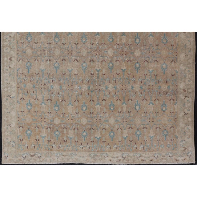 Mid 20th Century Vintage Turkish Oushak With All-Over Design in Muted Tones & Neutral Colors For Sale - Image 5 of 12