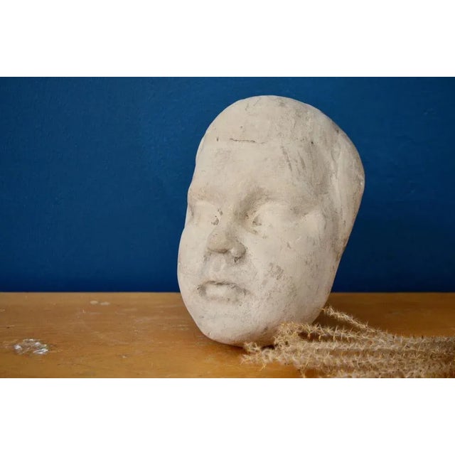 Cream Plaster Mask of Child's Face, France, 1924 For Sale - Image 8 of 8