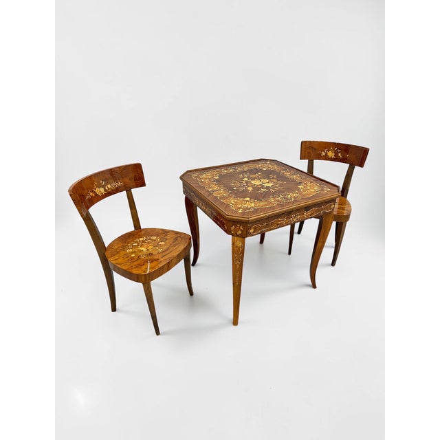 Circa 1970s Italian Marquetry Metamorphic Roulette Game Table & 2 Chairs For Sale - Image 12 of 17