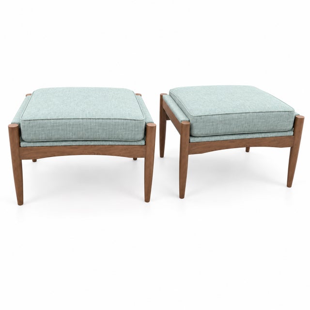 Mid Century Modern Style Ottomans- Pair For Sale In San Diego - Image 6 of 6