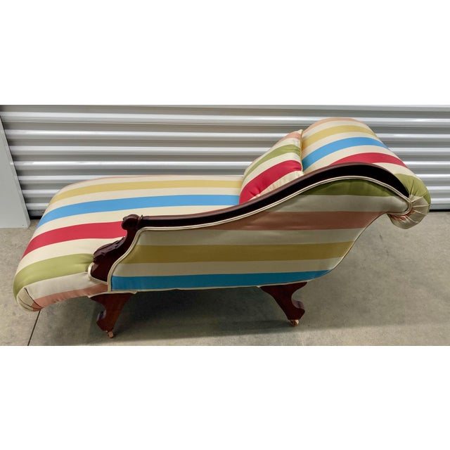 A striking and elegant antique chaise longue (méridienne) dating to the mid-to-late 19th century, acquired from an English...