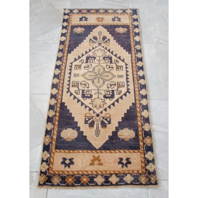 Hand Knotted Door Mat, Entryway Rug, Bath Mat, Kitchen Decor, Small Rug, Turkish Rug - 1′10″ × 3′4″ For Sale - Image 10 of 12