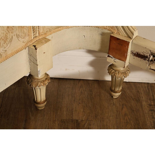 Antique French Louis XVI Style Painted & Upholstered Full Size Bed Frame For Sale - Image 17 of 18