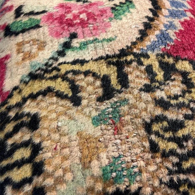 Red Large Vintage Turkish Handmade Rug Cushion Cover For Sale - Image 8 of 11