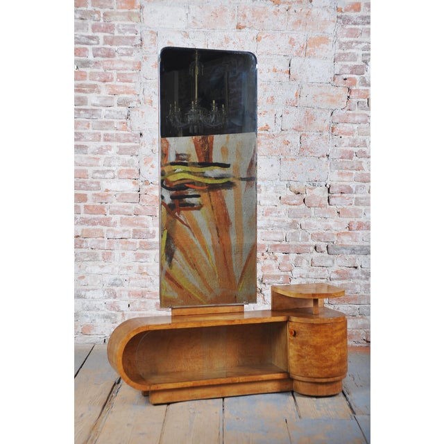 Czech Art Deco Dressing Table in Poplar Burl, 1930s For Sale - Image 9 of 12