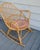 Vintage Small Adult Rattan Bamboo Fan Back Rocking Rocker Chair 1960's For Sale - Image 6 of 6