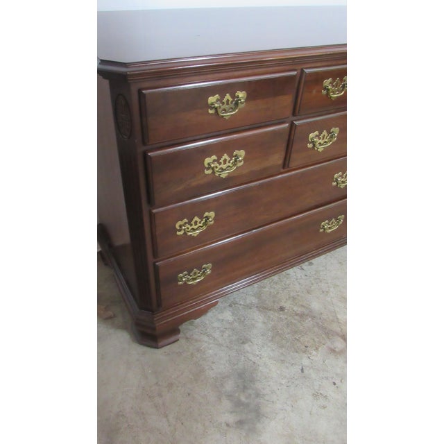 Brown 1980s Ethan Allen Georgian Court Dresser Cherry Designer For Sale - Image 8 of 11