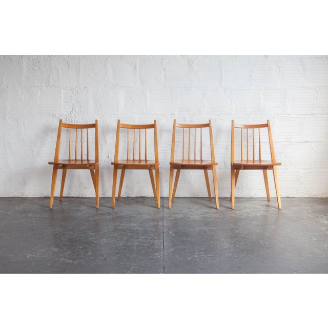 1970s Mid-Century Modern Maple Dining Chairs - Set of 4 ...