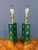 1970s Neoclassical Style Green Column Lamps With Brass Medallions W/Brass Base - a Pair For Sale - Image 11 of 11