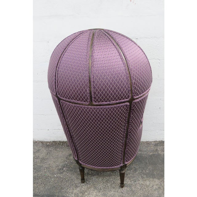 French Carved Tall Balloon Dome Canopy Porter Chair 5893 For Sale - Image 4 of 12