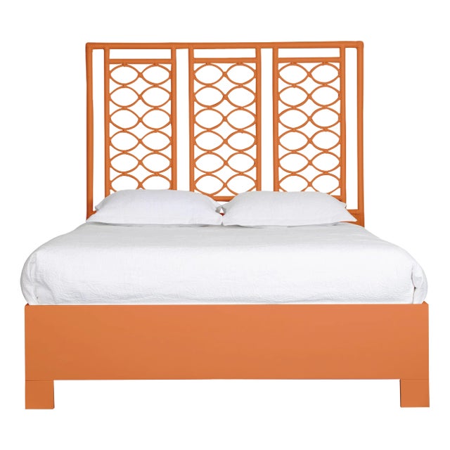 Infinity Platform Bed Queen, Citrus Orange For Sale