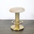1980s Mid-Century Designed for Leisure Fluted & Cream Upholstered Brass Counter Stool For Sale - Image 5 of 10