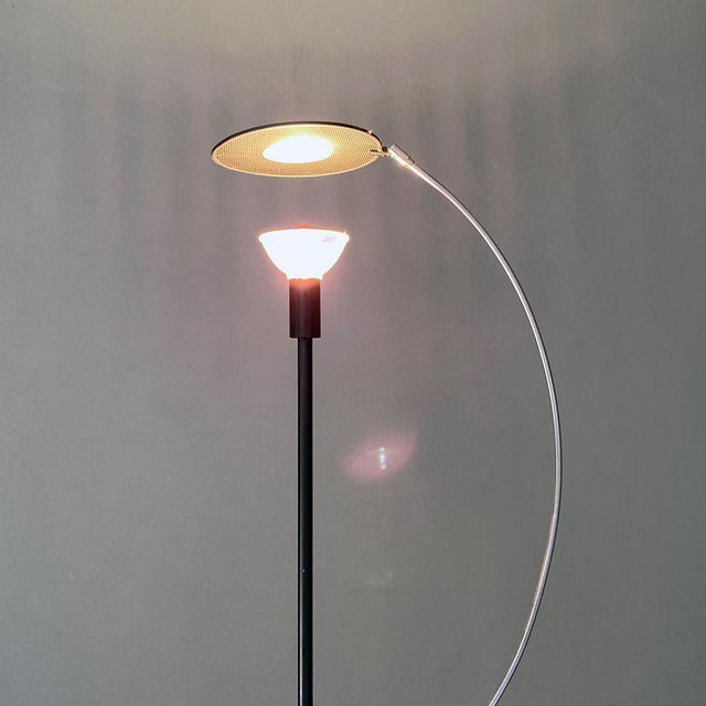Italian Post Modern Black Metal and Steel Floor Halogen Floor Lamp, 1980s For Sale - Image 12 of 14
