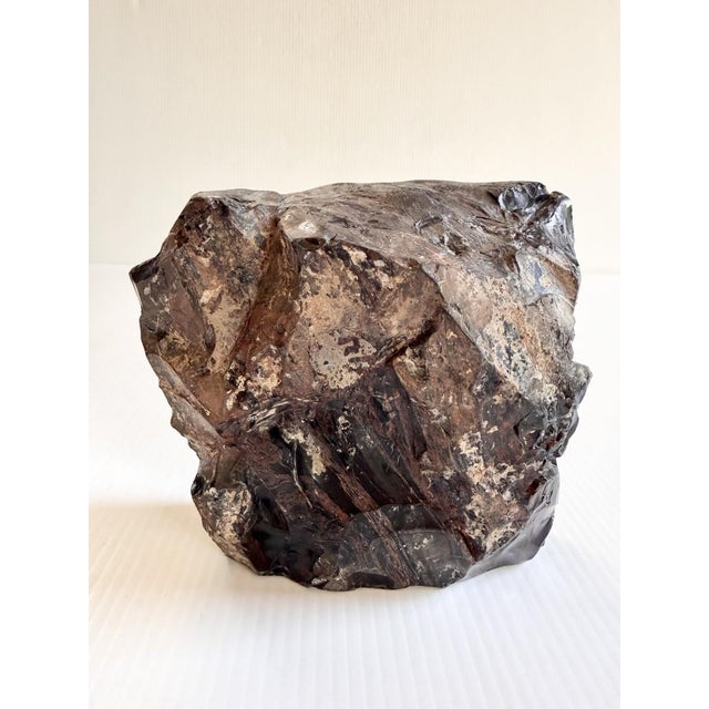1970s 1973 René Skuta Mahogany Obsidian Lapidary Art Sculpture of Native American Archer For Sale - Image 5 of 13