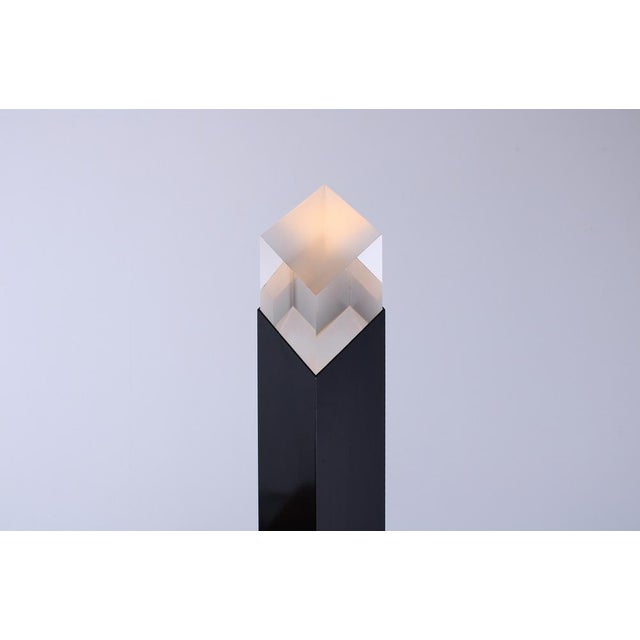 Contemporary Postmodern Black Metal Lucara 2 Prisma Table Lamp from Casandro, 1980s For Sale - Image 3 of 18