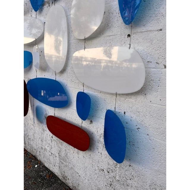 Vintage 1960s Modernist Inspired Handcrafted Hanging Wall Sculpture/Room Divider. For Sale In Miami - Image 6 of 13