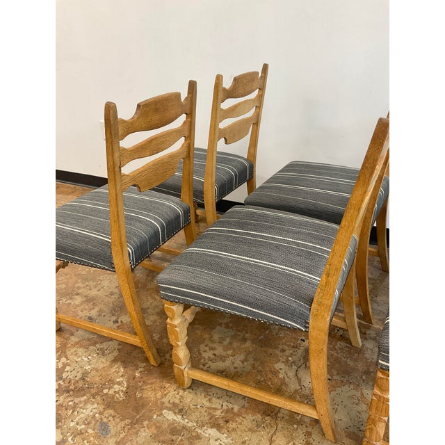 Six oak Dining Chairs in the Style of Henning Kjærnulf, Denmark, 1960s For Sale - Image 12 of 16