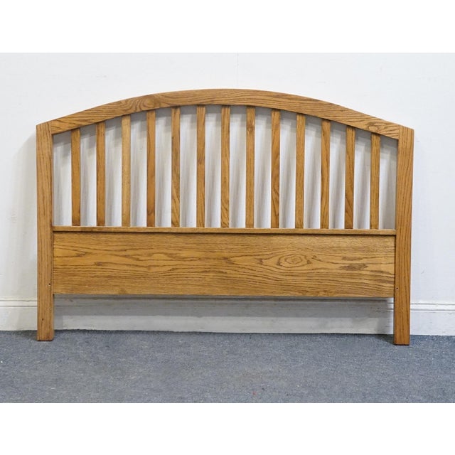 French Country Ragazzi Furniture Solid Oak Early American Country Full Size Slatted Headboard - Made in Quebec For Sale - Image 3 of 5