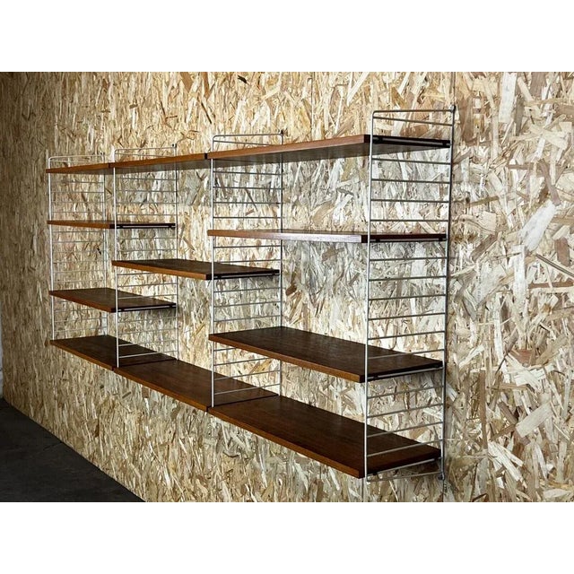 Wood Mid-Century Teak Modular String Shelf by Kajsa & Nils Nisse Strinning, Sweden, 1960s For Sale - Image 7 of 11