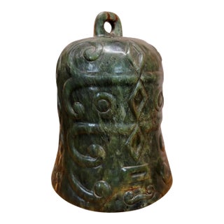 Chinese Antique Hand Carved Jade Bell For Sale