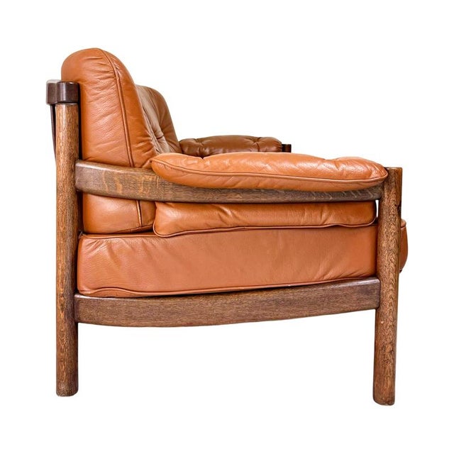 Scandinavian Leather Sofa, Armchairs, and Coffee Table Set, 8 Pieces, 1960s For Sale - Image 14 of 16