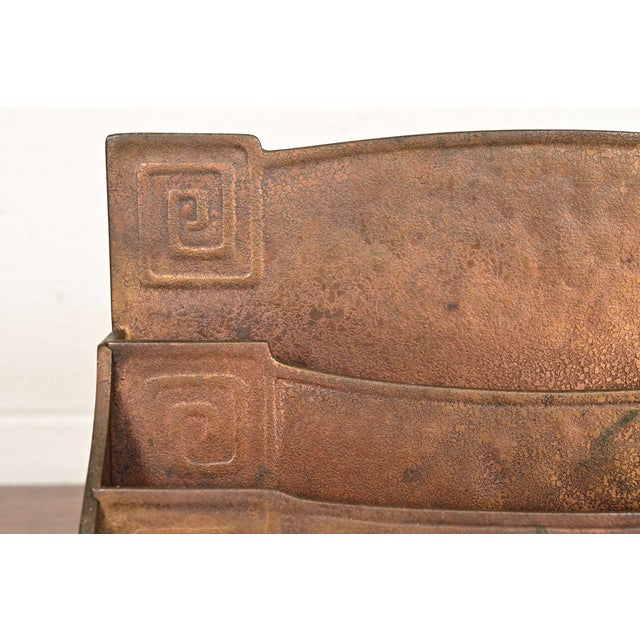 Tiffany Studios New York Art Deco Greek Key Bronze Letter Rack For Sale In South Bend - Image 6 of 13