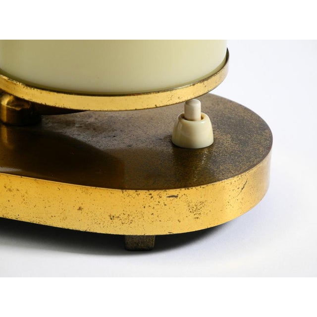 Brass Table Lamp with Opal Glass Shade, 1940s For Sale - Image 16 of 18
