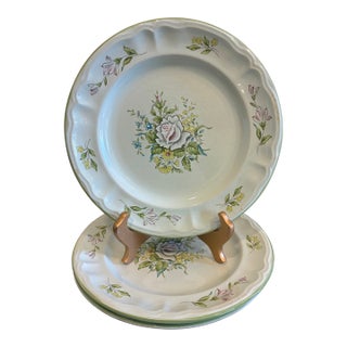 Vintage Provinstone Rose Marie Floral Dinner Plates – Set of 3 For Sale