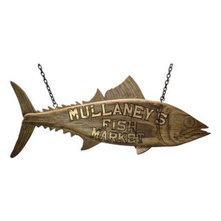 Carved Tuna Fish Trade Sign For Sale
