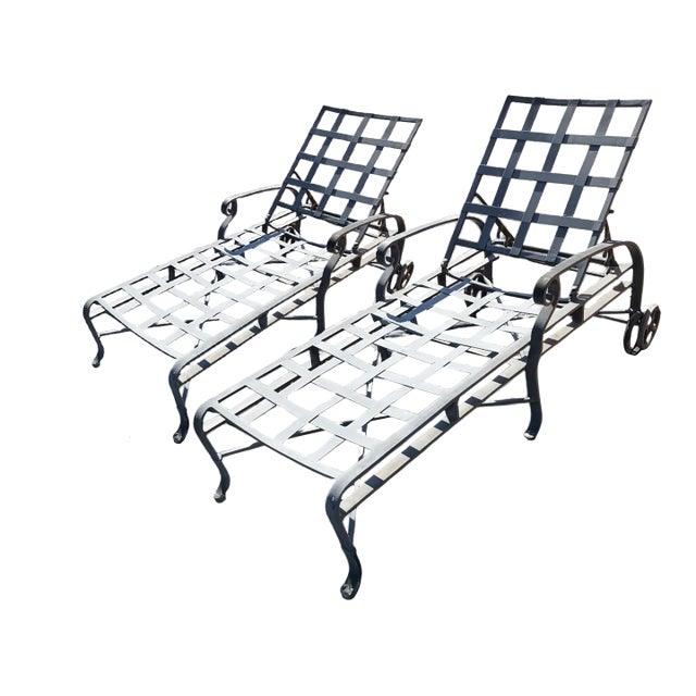 1990s Elevate Your Outdoor Living Space With a Pair of Iconic Brown Jordan Florentine Lounge Chairs. For Sale