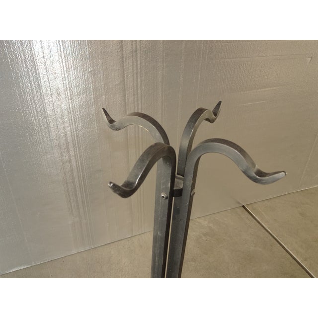 1990s Set of Three Vintage French Country Black Iron Fireplace Tools Plus Poker Tool For Sale - Image 5 of 17