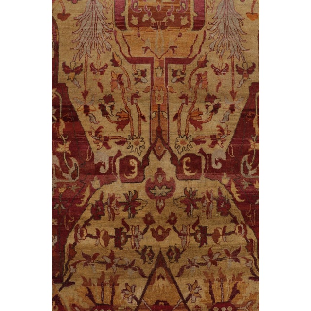 Rug & Kilim’s Modern Classics Rug in Gold and Crimson Traditional Floral Patterns For Sale In New York - Image 6 of 8