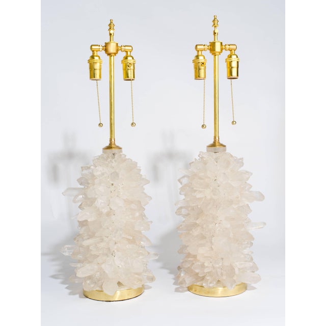 2010s Rock Crystal Cluster Quartz Lamps For Sale - Image 5 of 6