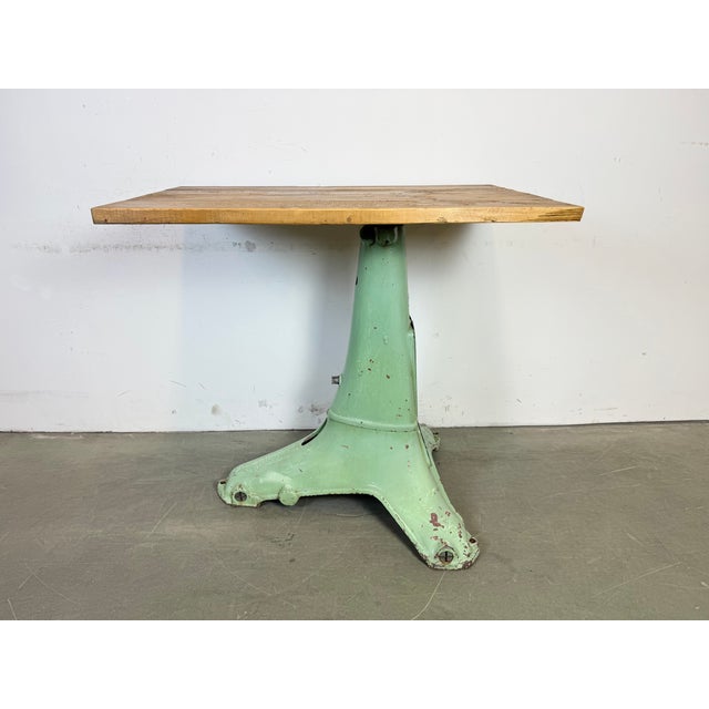 Industrial Green Cast Iron Table, 1960s For Sale - Image 14 of 18
