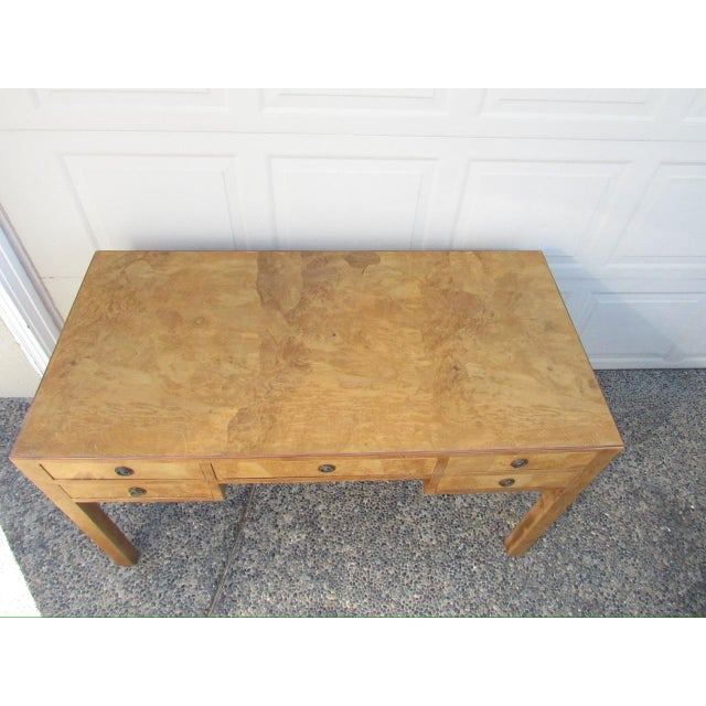 Mid-Century Modern Italian Burl Olive Wood Desk For Sale - Image 17 of 18