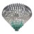 Contemporary Clear "Triedro" Murano Glass Chandelier With Greeen Quadriedro For Sale