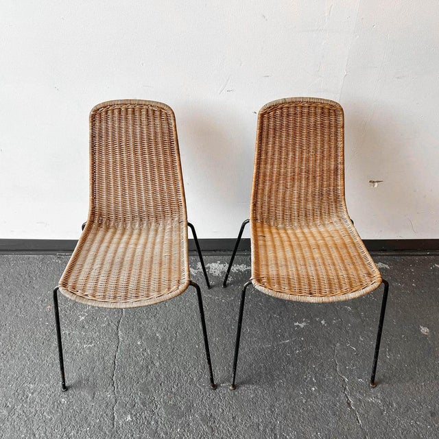 Vintage Metal and Wicker Chair For Sale - Image 6 of 18